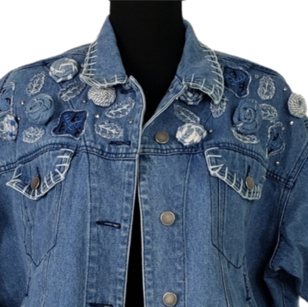 Carole Little Sport Denim Jean Jacket sz 10